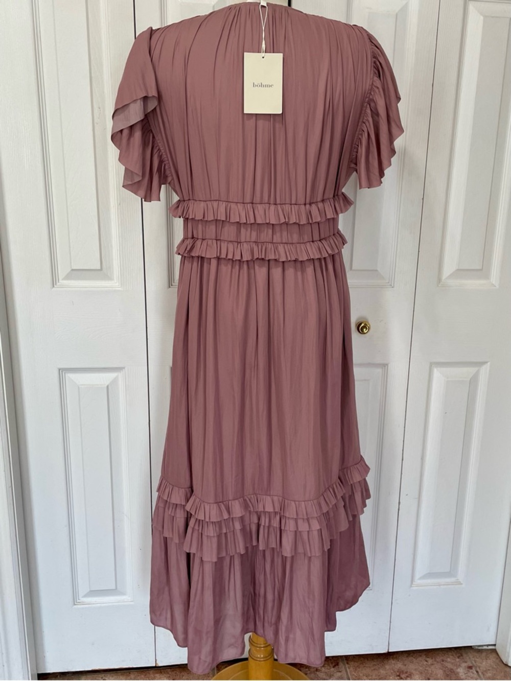 NWT bohme Dusty Rose Tiered Ruffle Maxi Dress - Picture 2 of 9